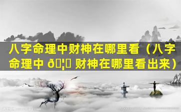 八字命理中财神在哪里看（八字命理中 🦅 财神在哪里看出来）